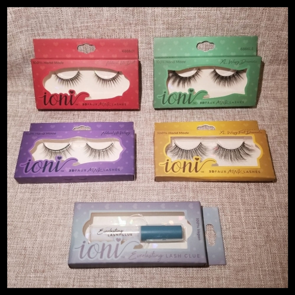 Ioni Handmade 3D Minky Faux Lash Bundle with Glue